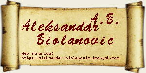 Aleksandar Biolanović vizit kartica
